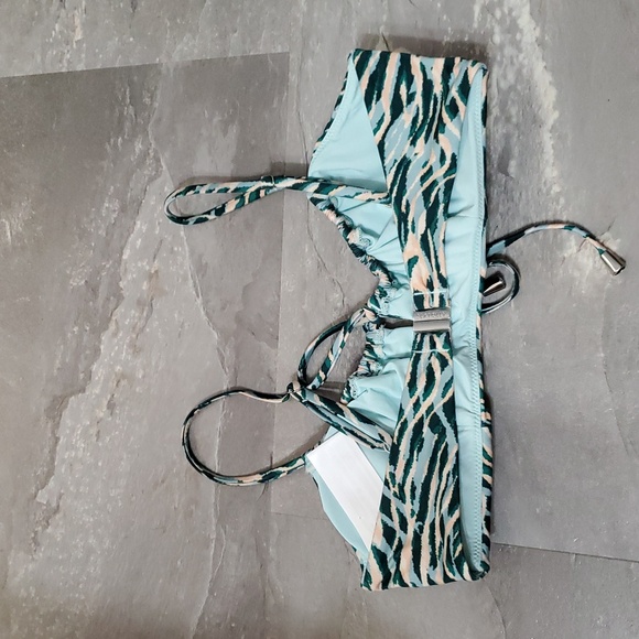 NWOT Seafolly Wild at Heart Drawstring Bralette Bikini Top. Evergreen. 8 US. - Picture 6 of 10